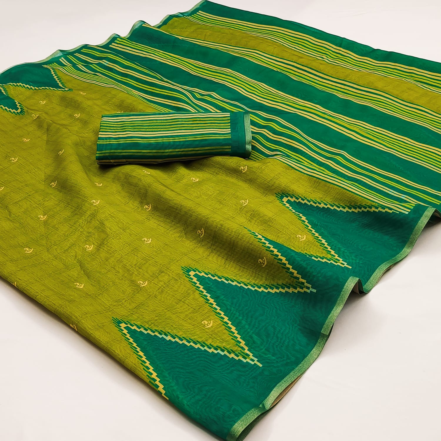 RajYog Kalamkari Chanderi Linen Saree - Weaving Border - Kazari Series - M.R. Saree Emporium