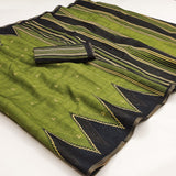 RajYog Kalamkari Chanderi Linen Saree - Weaving Border - Kazari Series - M.R. Saree Emporium