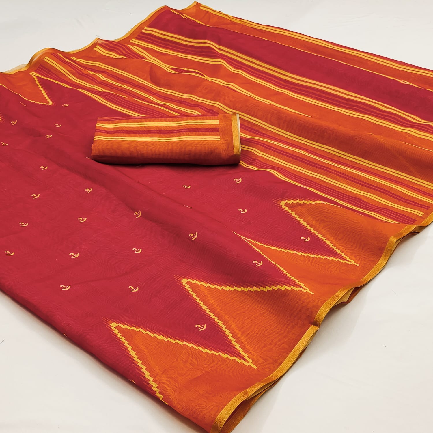 RajYog Kalamkari Chanderi Linen Saree - Weaving Border - Kazari Series - M.R. Saree Emporium