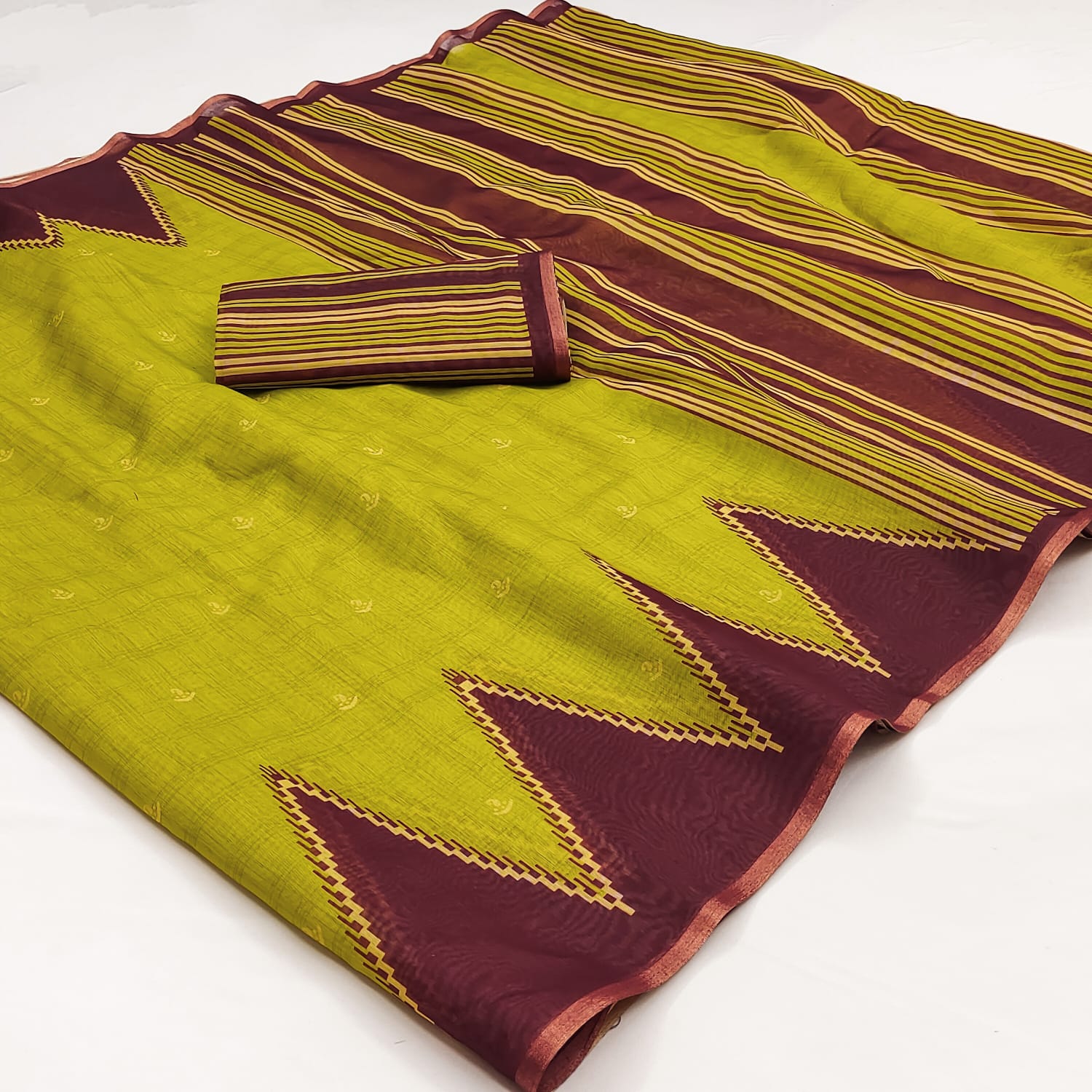 RajYog Kalamkari Chanderi Linen Saree - Weaving Border - Kazari Series - M.R. Saree Emporium