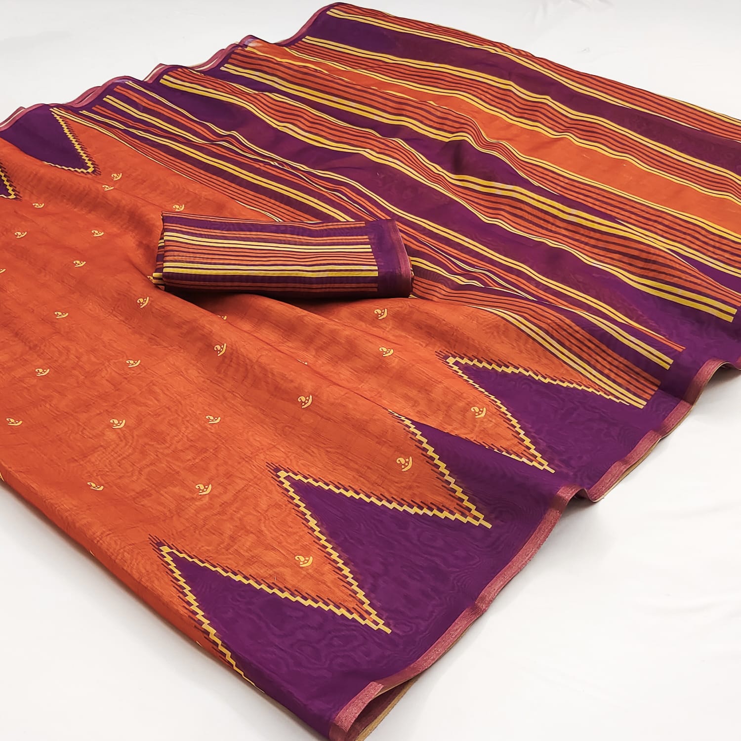 RajYog Kalamkari Chanderi Linen Saree - Weaving Border - Kazari Series - M.R. Saree Emporium