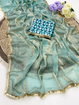 RajYog Kimora Silk Premium Fendi Satin Saree with Designer Blouse - 6 Pcs Set - Wholesale