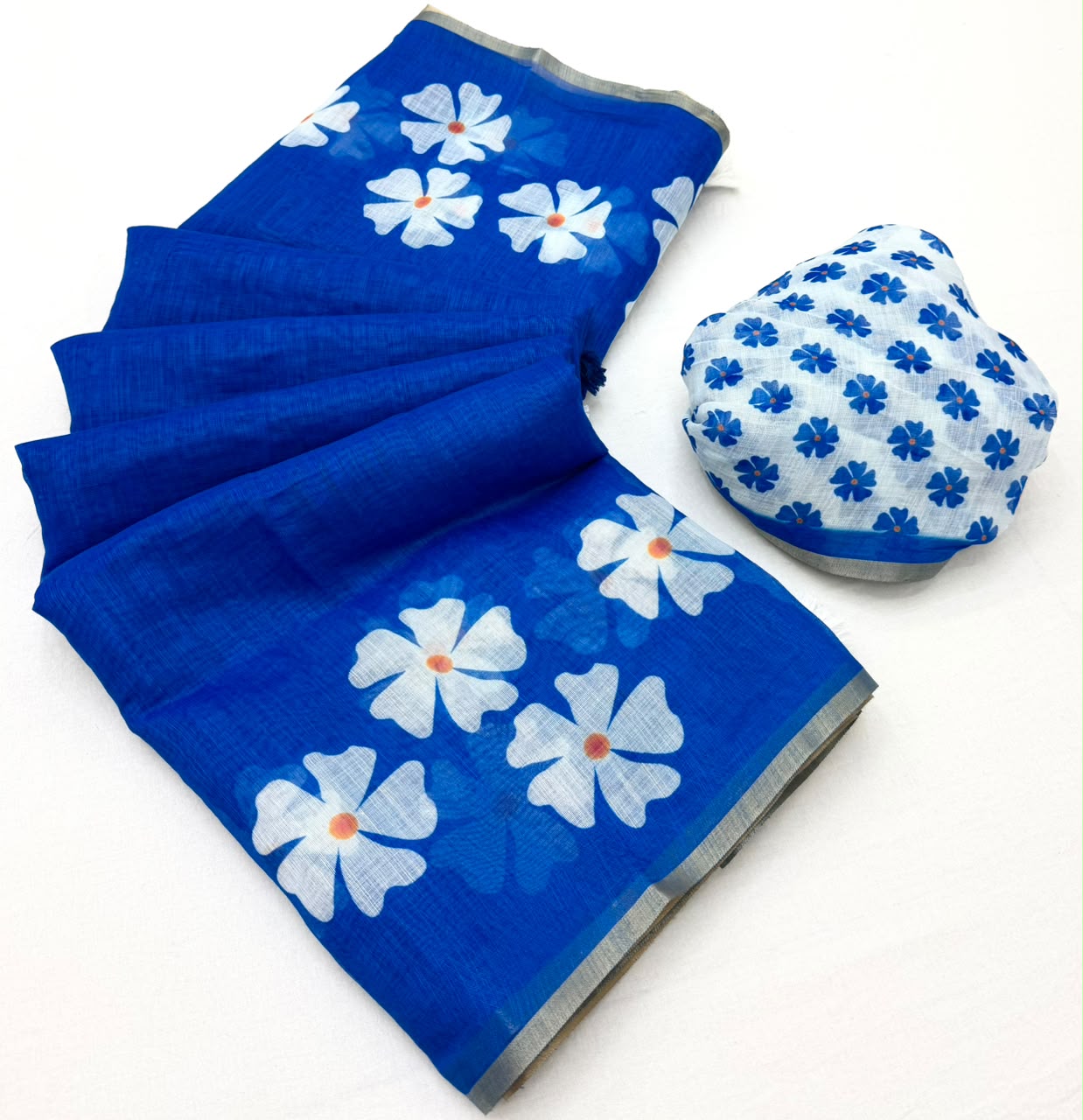 RajYog Lisha Soft Cotton Linen Saree with Zari Border - 8 Pcs Set - Wholesale