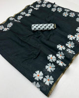 RajYog Lisha Soft Cotton Linen Saree with Zari Border - 8 Pcs Set - Wholesale
