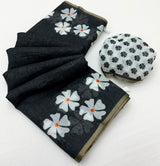 RajYog Lisha Soft Cotton Linen Saree with Zari Border - 8 Pcs Set - Wholesale