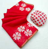 RajYog Lisha Soft Cotton Linen Saree with Zari Border - 8 Pcs Set - Wholesale