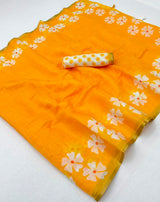 RajYog Lisha Soft Cotton Linen Saree with Zari Border - 8 Pcs Set - Wholesale