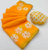 RajYog Lisha Soft Cotton Linen Saree with Zari Border - 8 Pcs Set - Wholesale