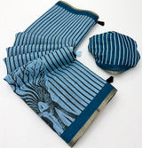 RajYog Lisha Soft Cotton Linen Zebra Tree Print Saree - 6 Pcs Set