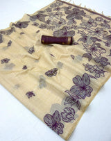 RajYog RajMata Gauri Chanderi Cotton Jamdani Saree - M.R. Saree Emporium