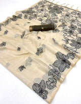 RajYog RajMata Gauri Chanderi Cotton Jamdani Saree - M.R. Saree Emporium