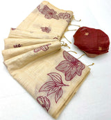 RajYog RajMata Gauri Chanderi Cotton Jamdani Saree - M.R. Saree Emporium