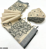 RajYog RajMata Nakshtra Cotton Jamdani Saree - M.R. Saree Emporium