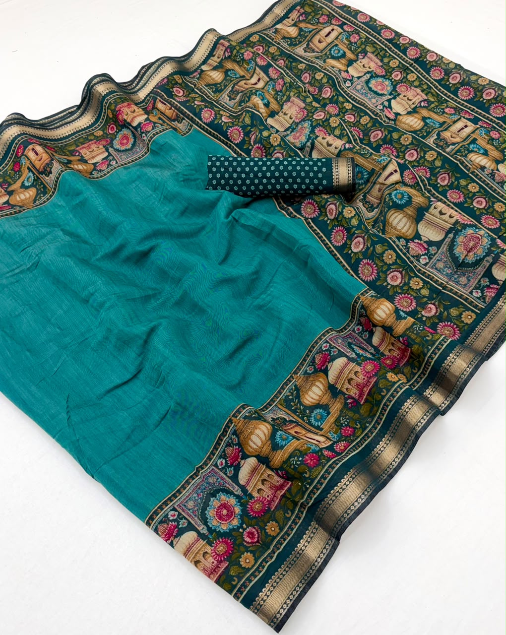RajYog Taj Mul Cotton Printed Mul Cotton Saree with Zari Border - 6 Pcs Set - Wholesale