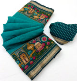 RajYog Taj Mul Cotton Printed Mul Cotton Saree with Zari Border - 6 Pcs Set - Wholesale