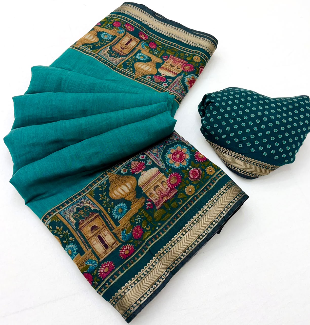 RajYog Taj Mul Cotton Printed Mul Cotton Saree with Zari Border - 6 Pcs Set - Wholesale