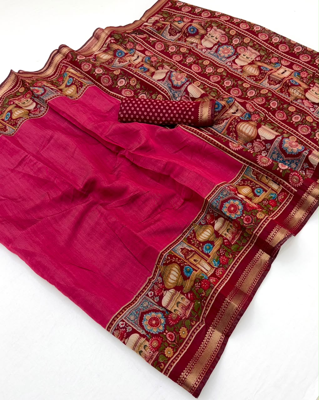 RajYog Taj Mul Cotton Printed Mul Cotton Saree with Zari Border - 6 Pcs Set - Wholesale