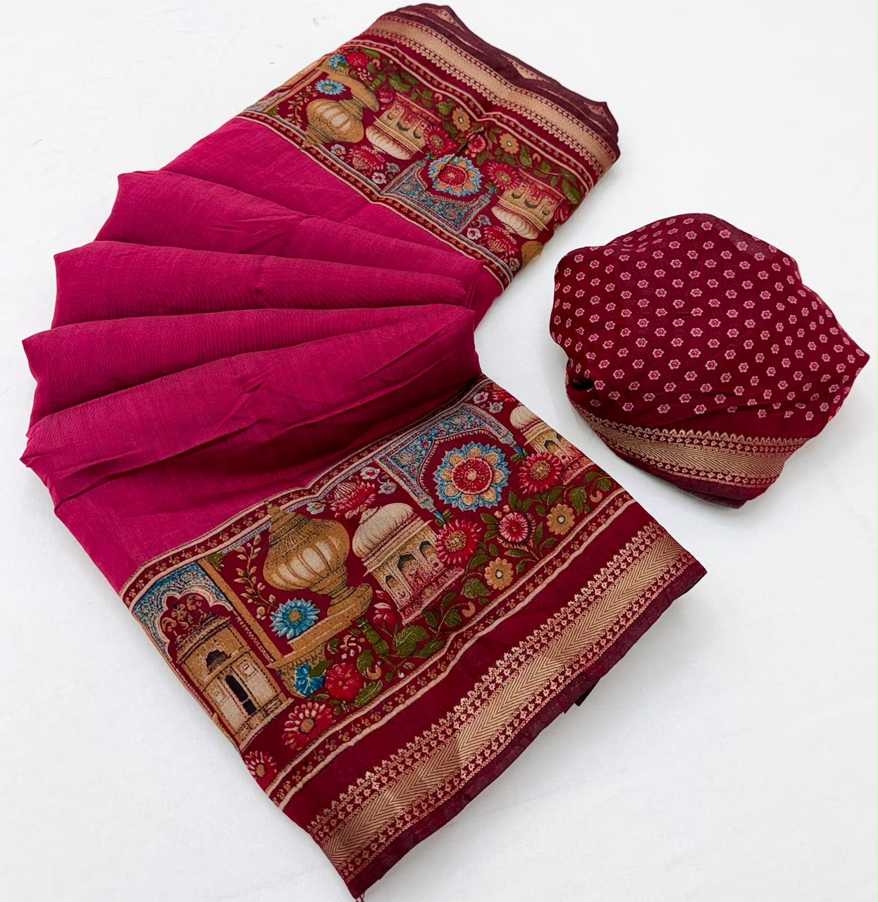 RajYog Taj Mul Cotton Printed Mul Cotton Saree with Zari Border - 6 Pcs Set - Wholesale