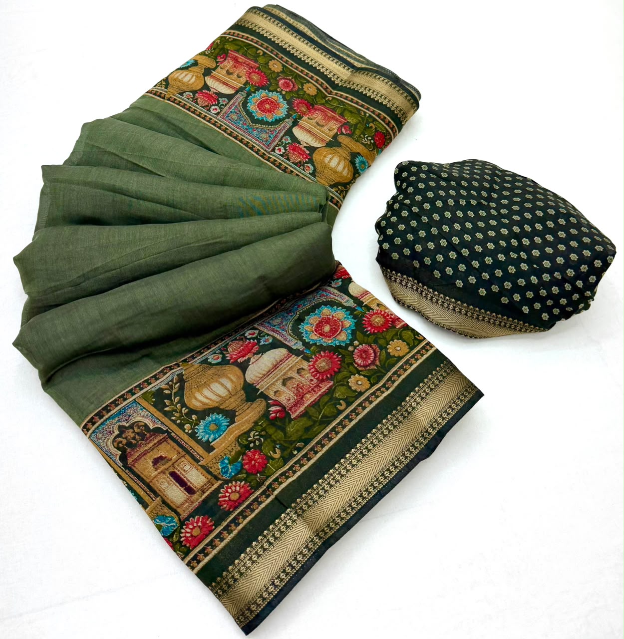 RajYog Taj Mul Cotton Printed Mul Cotton Saree with Zari Border - 6 Pcs Set - Wholesale