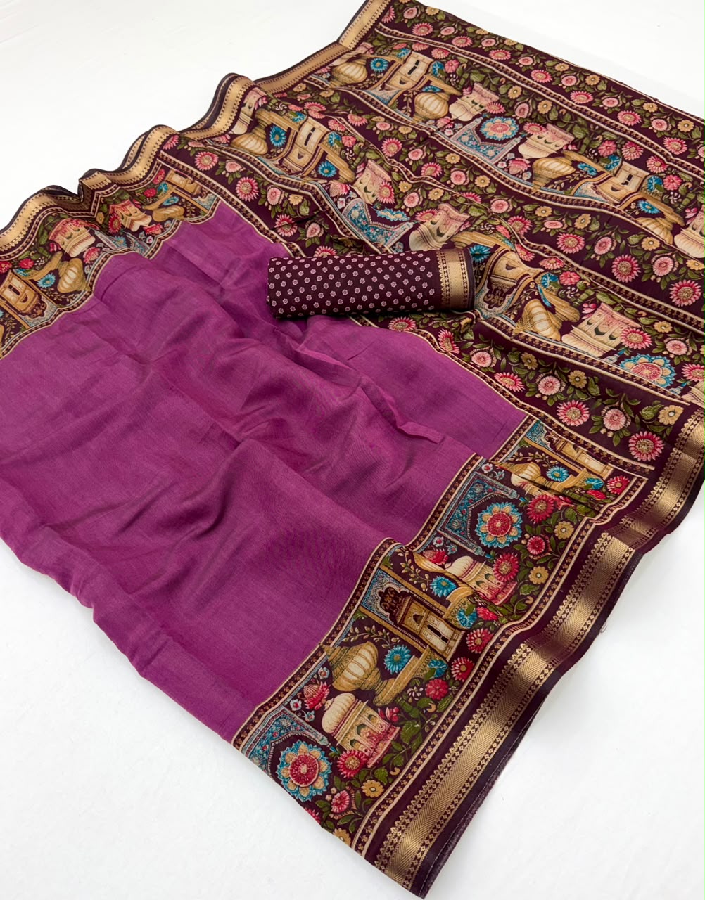 RajYog Taj Mul Cotton Printed Mul Cotton Saree with Zari Border - 6 Pcs Set - Wholesale