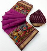 RajYog Taj Mul Cotton Printed Mul Cotton Saree with Zari Border - 6 Pcs Set - Wholesale