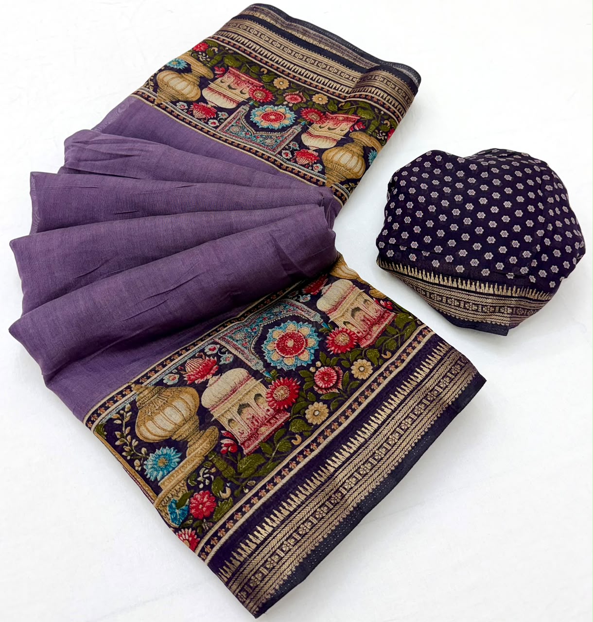 RajYog Taj Mul Cotton Printed Mul Cotton Saree with Zari Border - 6 Pcs Set - Wholesale