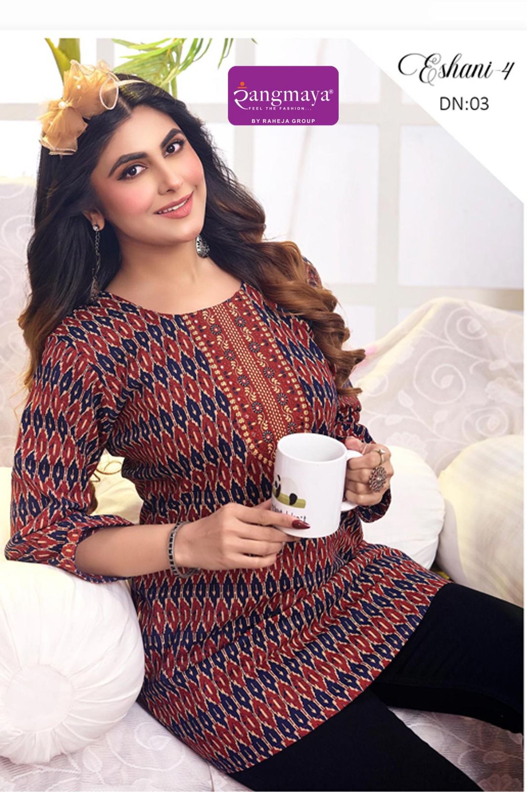 Rangmaya Eshani-4 Cotton 60/60 Tunic Collection - 8 PCS - Printed Short Tops - M.R. Saree Emporium