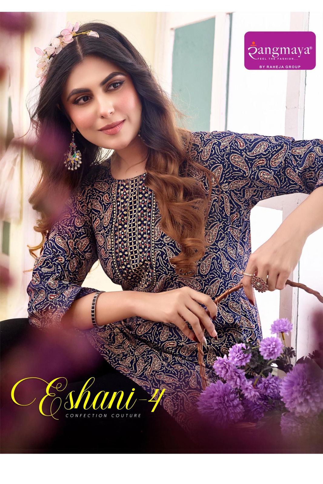 Rangmaya Eshani-4 Cotton 60/60 Tunic Collection - 8 PCS - Printed Short Tops - M.R. Saree Emporium