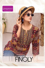 Rangmaya Finoly Cotton Tunic Collection - 8 PCS - Printed Short Tops - M.R. Saree Emporium