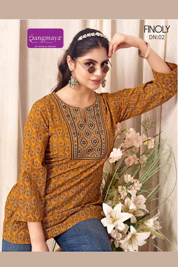 Rangmaya Finoly Cotton Tunic Collection - 8 PCS - Printed Short Tops - M.R. Saree Emporium