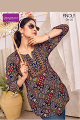 Rangmaya Finoly Cotton Tunic Collection - 8 PCS - Printed Short Tops - M.R. Saree Emporium