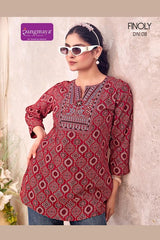 Rangmaya Finoly Cotton Tunic Collection - 8 PCS - Printed Short Tops - M.R. Saree Emporium