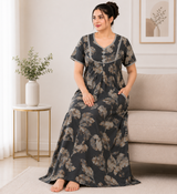 Premium Rayon Printed Nighty - 2 Pcs Set