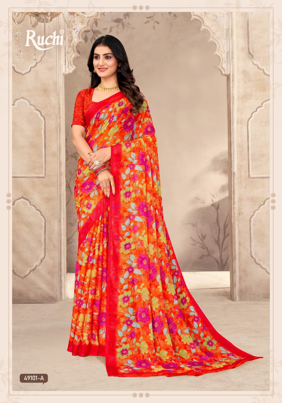 Ruchi Super Star Chiffon Saree - Designer Printed Daily Wear Collection - M.R. Saree Emporium