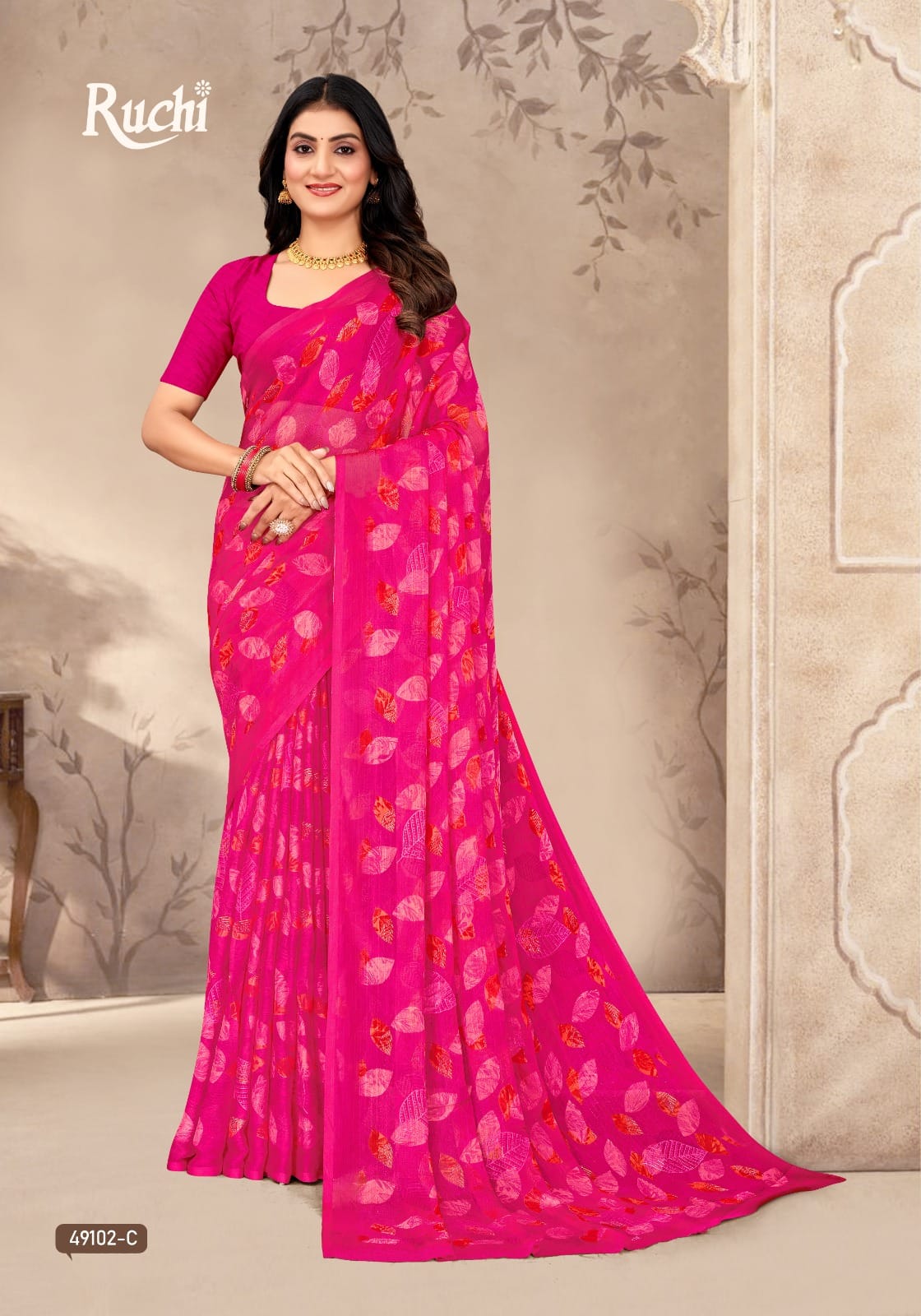 Ruchi Super Star Chiffon Saree - Designer Printed Daily Wear Collection - M.R. Saree Emporium