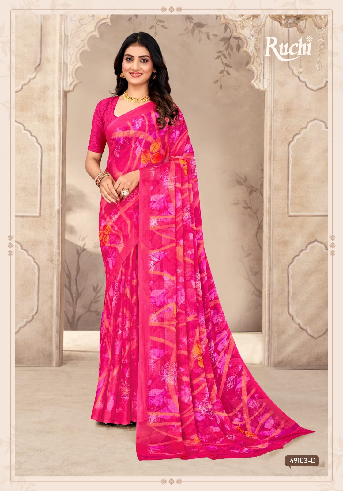 Ruchi Super Star Chiffon Saree - Designer Printed Daily Wear Collection - M.R. Saree Emporium