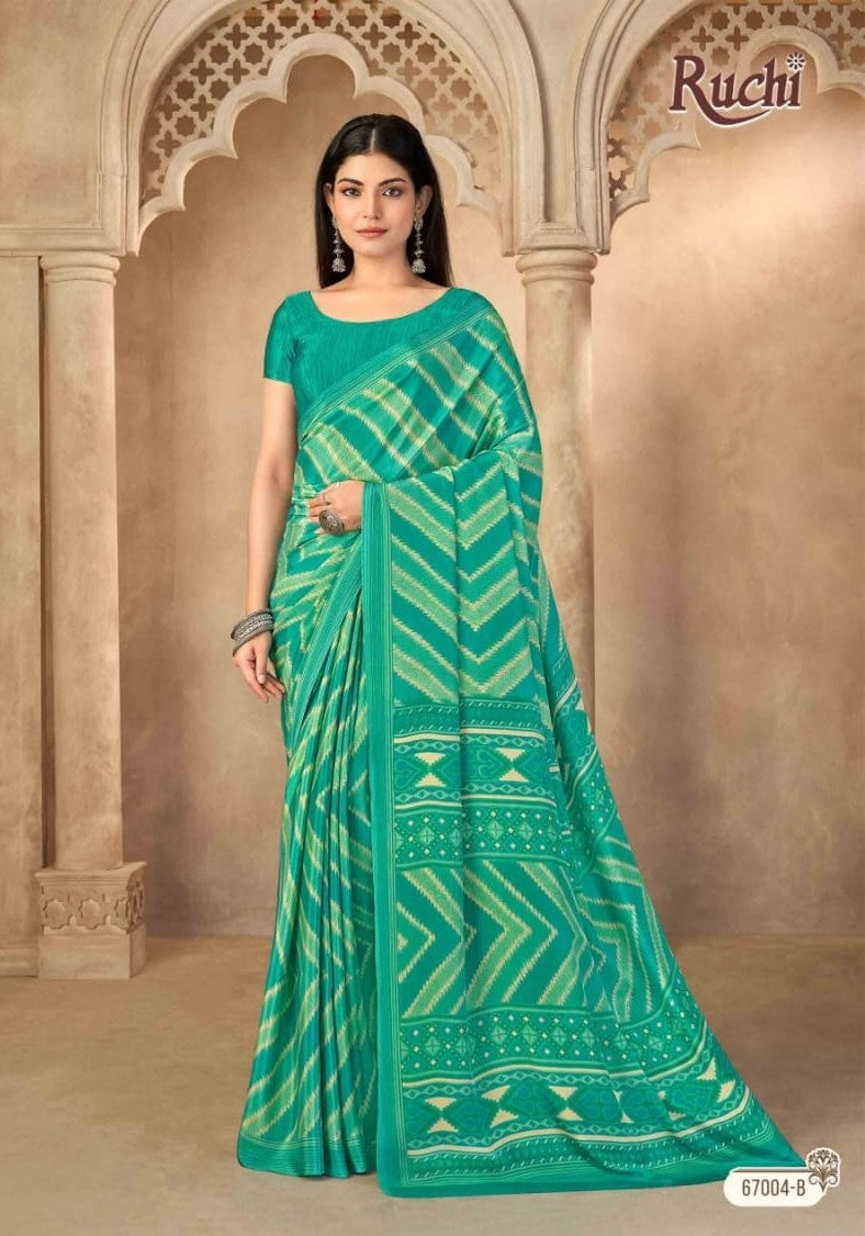 Ruchi Vedanta Silk-55 Silk Crepe Saree - 12 Pcs Set - Wholesale