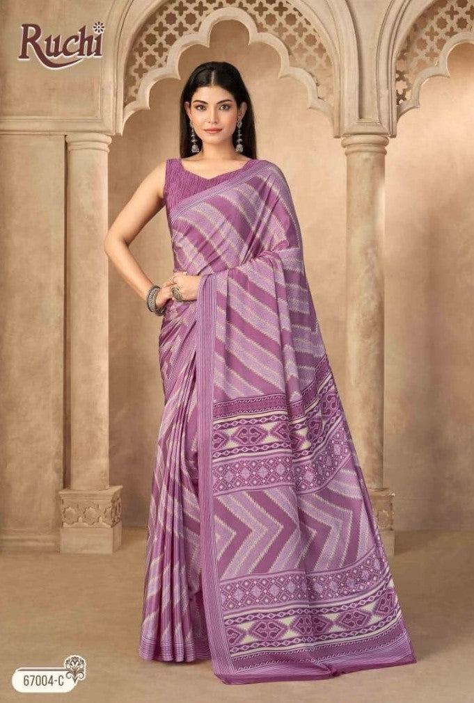 Ruchi Vedanta Silk-55 Silk Crepe Saree - 12 Pcs Set - Wholesale