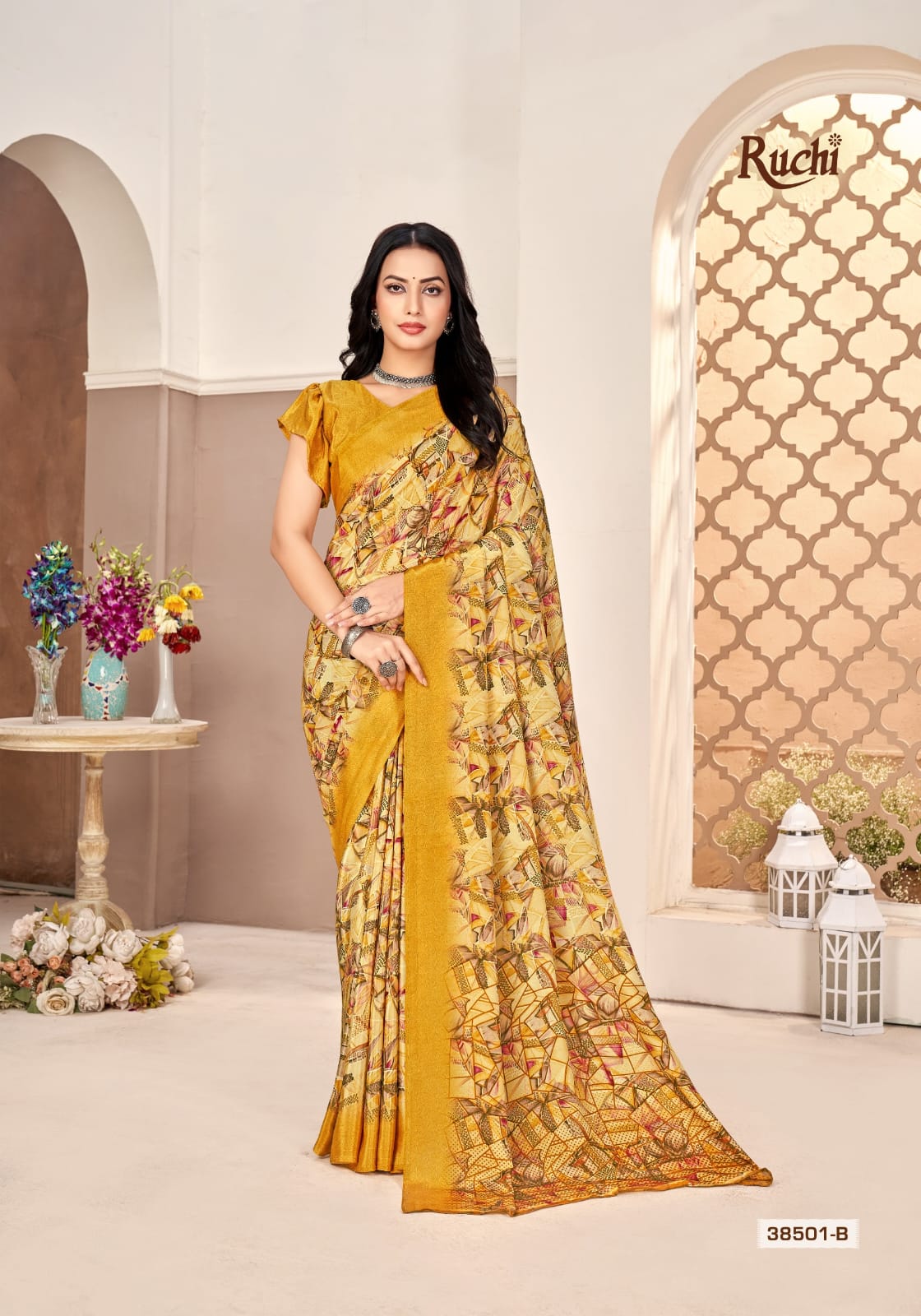 Ruchi Vedanta Silk Saree Crepe Wholesale Surat Set
