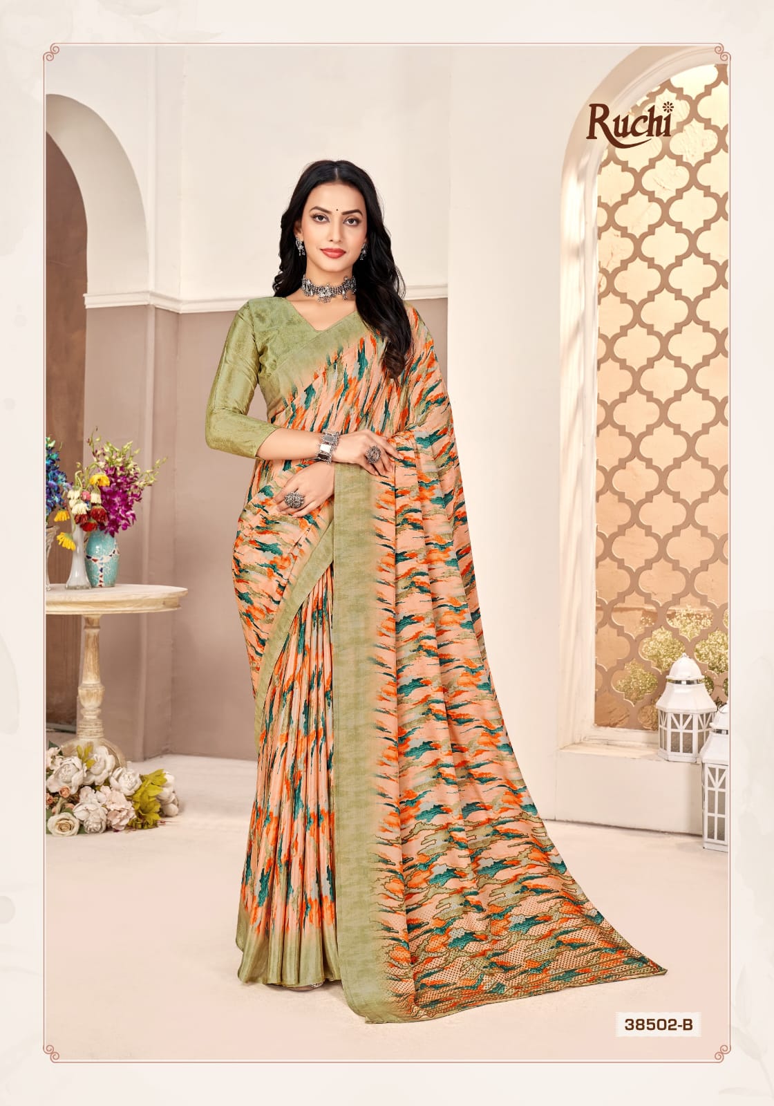 Ruchi Vedanta Silk Saree Crepe Wholesale Surat Set