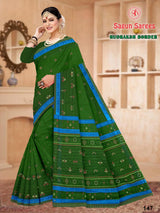RUDRAKSH BORDER Cotton Printed Saree with Designer Border - 8 Pcs Set