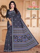 RUDRAKSH BORDER Cotton Printed Saree with Designer Border - 8 Pcs Set