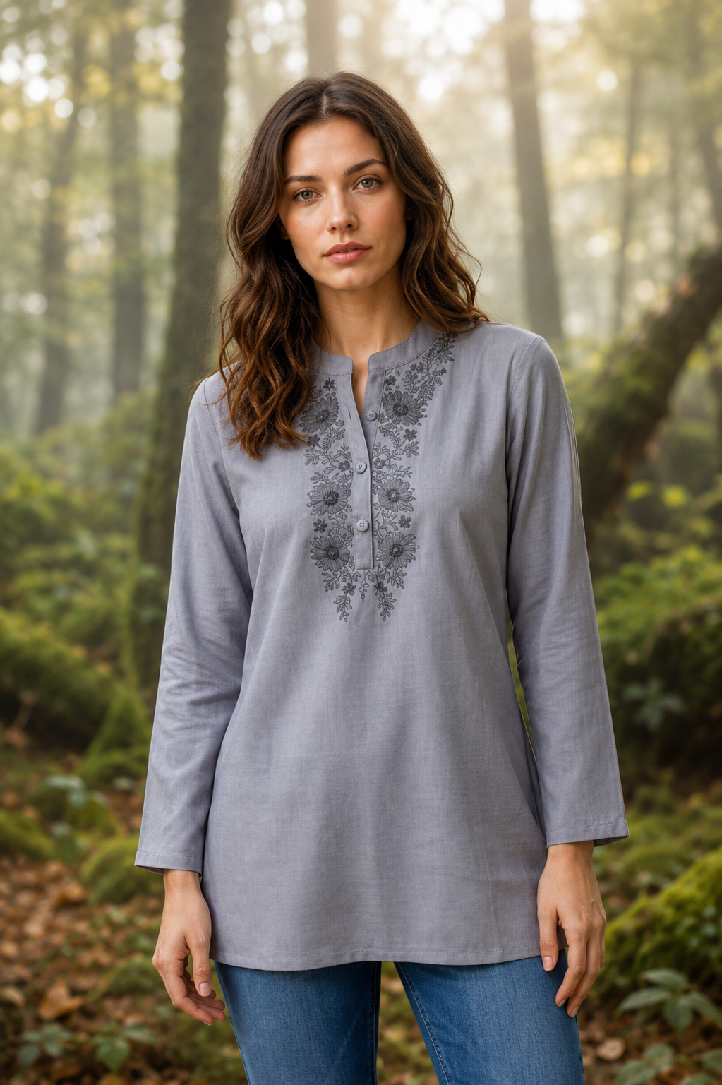 Samira Women Embroidered Cotton Short Kurti - Casual Daily Wear - M.R. Saree Emporium