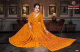 Sana Cotton Soft Cotton Printed Saree with Designer Pallu - 8 Pcs Set