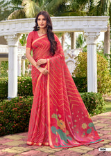 SR Gouri Lehriya Diamond Georgette Printed Saree with Zari Border
