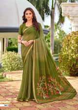 SR Gouri Lehriya Diamond Georgette Printed Saree with Zari Border