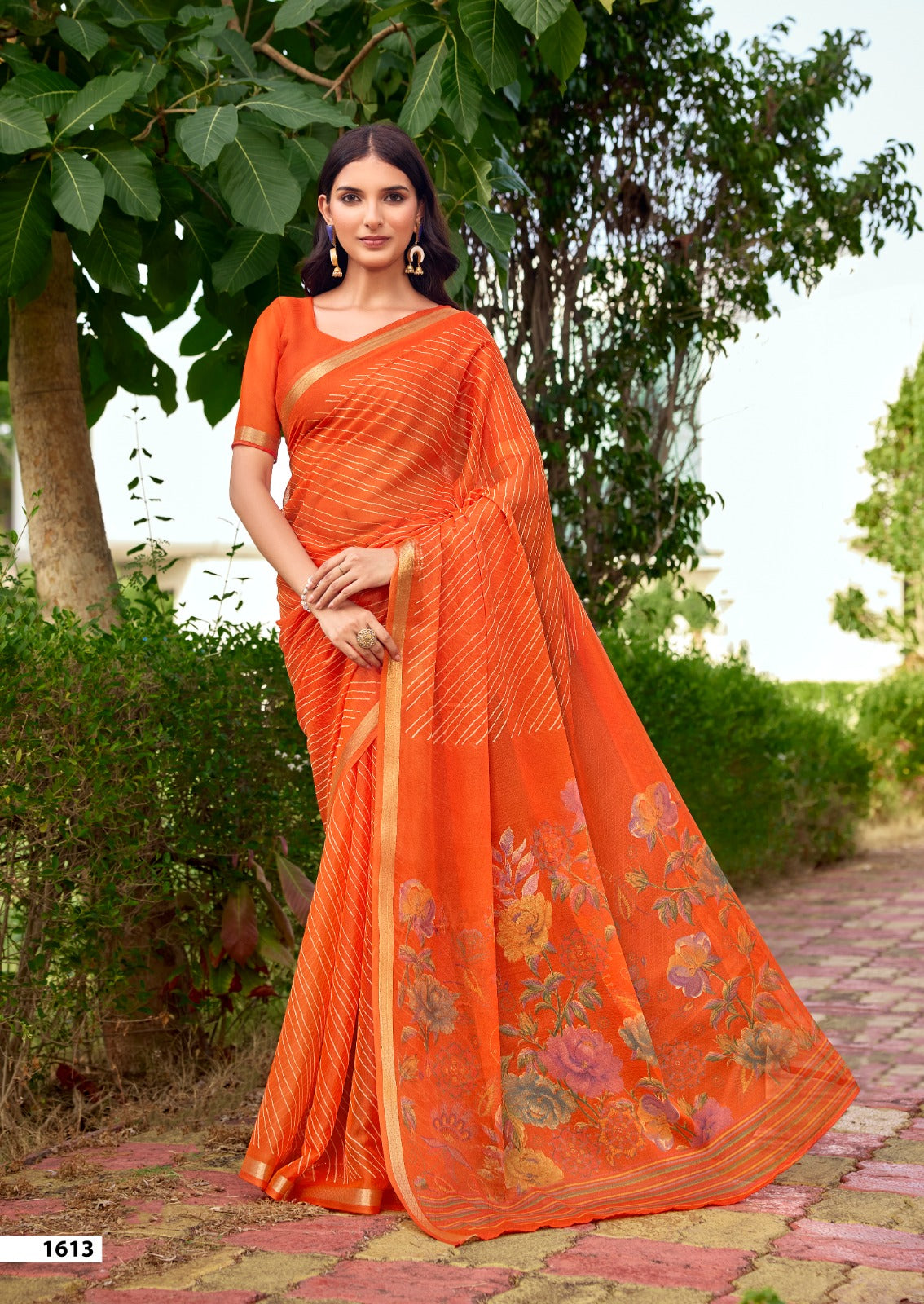 SR Gouri Lehriya Diamond Georgette Printed Saree with Zari Border