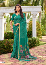 SR Gouri Lehriya Diamond Georgette Printed Saree with Zari Border