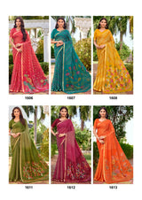 SR Gouri Lehriya Diamond Georgette Printed Saree with Zari Border