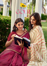 SR Gouri Lehriya Diamond Georgette Printed Saree with Zari Border